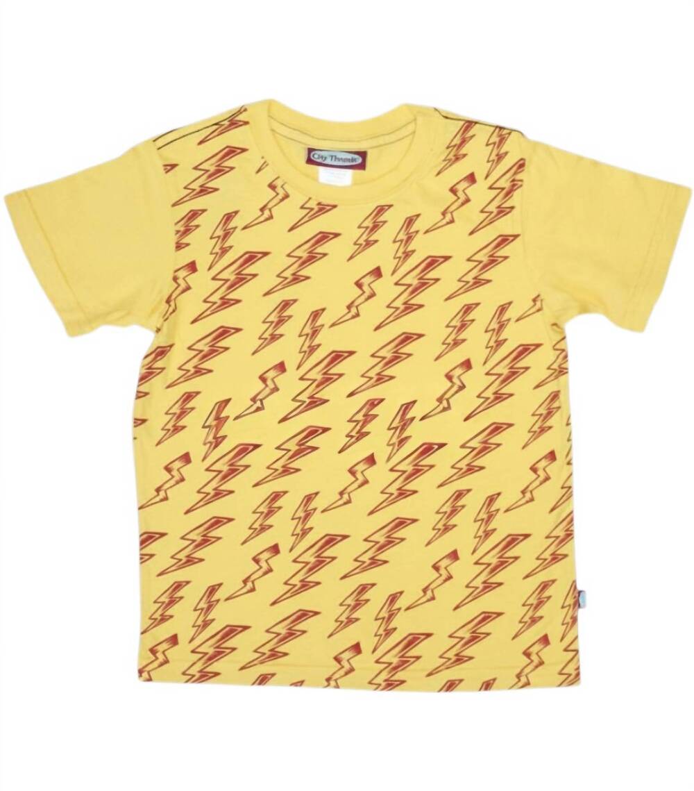 NEW CITY THREADS kids bolts tee in yellow